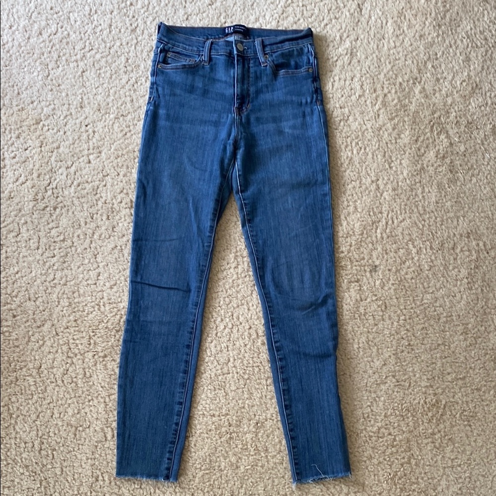 GAP Blue Skinny Jeans High-Rise Tapered